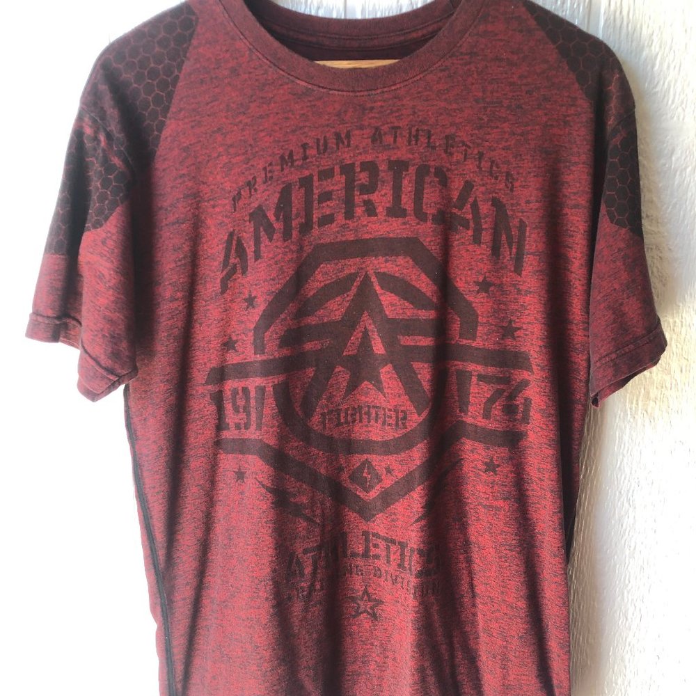 American Fighter Honeycomb Maroon Black T-Shirt